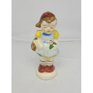 Vintage Little Girl Pepper Shaker Made In Occupied Japan.